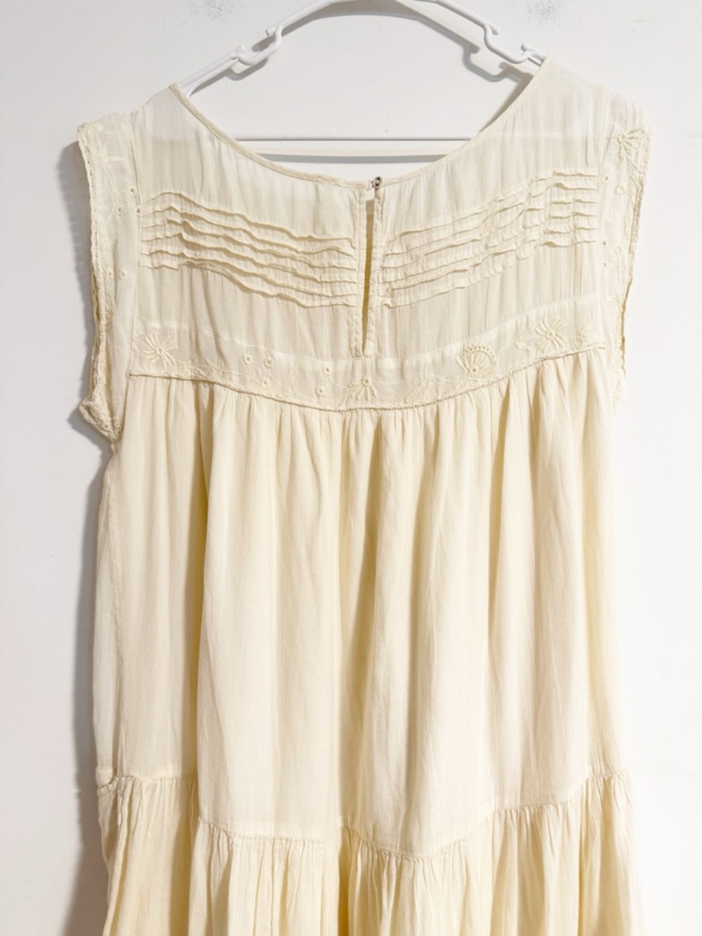 Free People Meadows Edge Maxi Dress Cream Ivory Cotton Drop Waist L - Picture 6 of 10